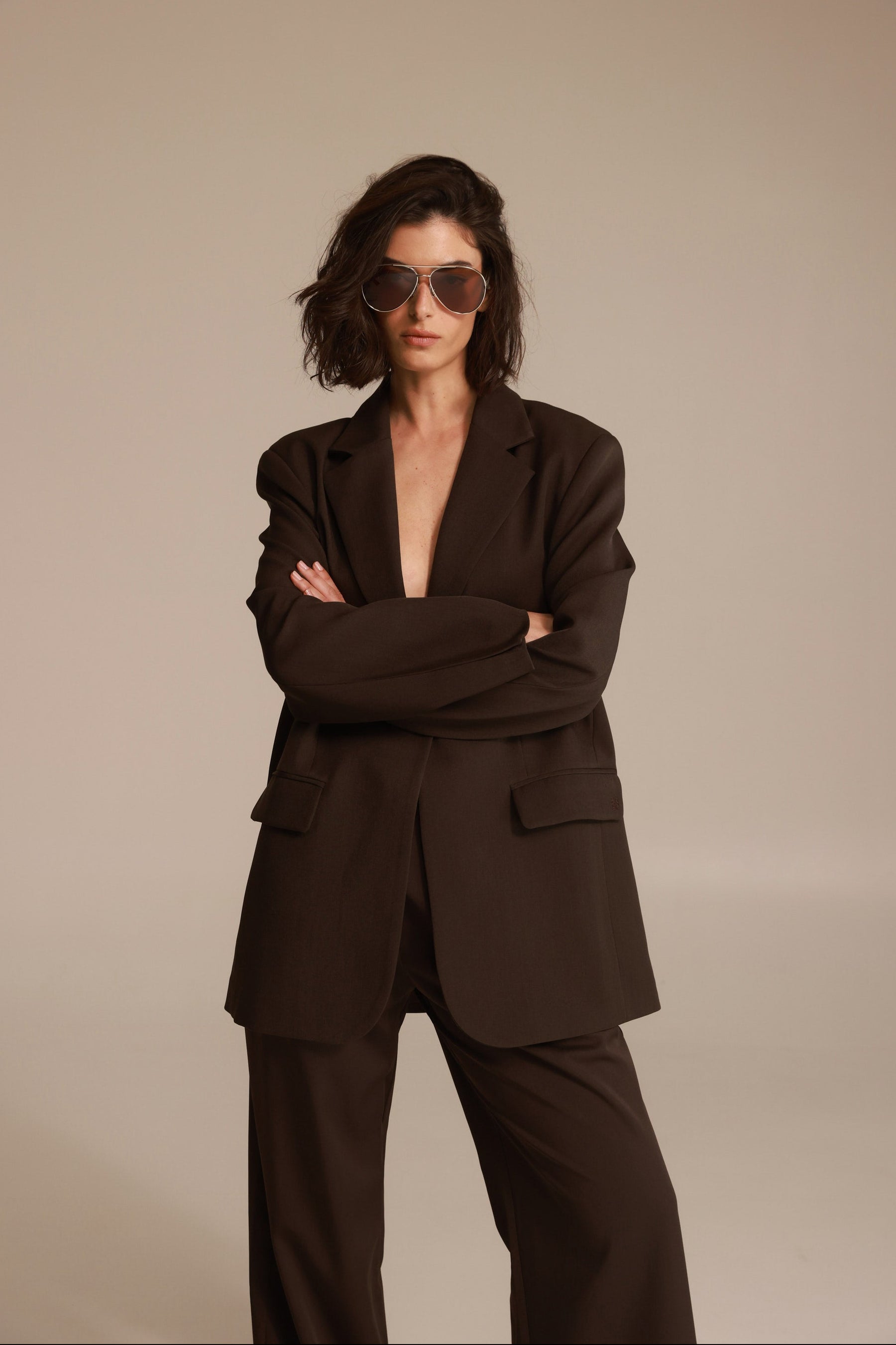 בלייזר נואל חום כהה