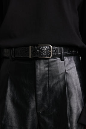 חגורת לורה שחורה אבזם כסף