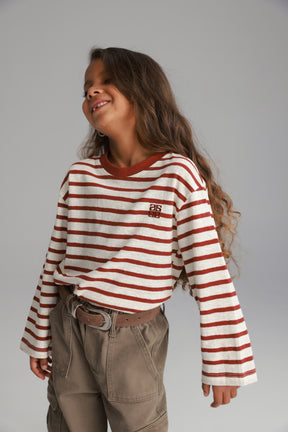 חולצת ניאו שמנת/בורדו