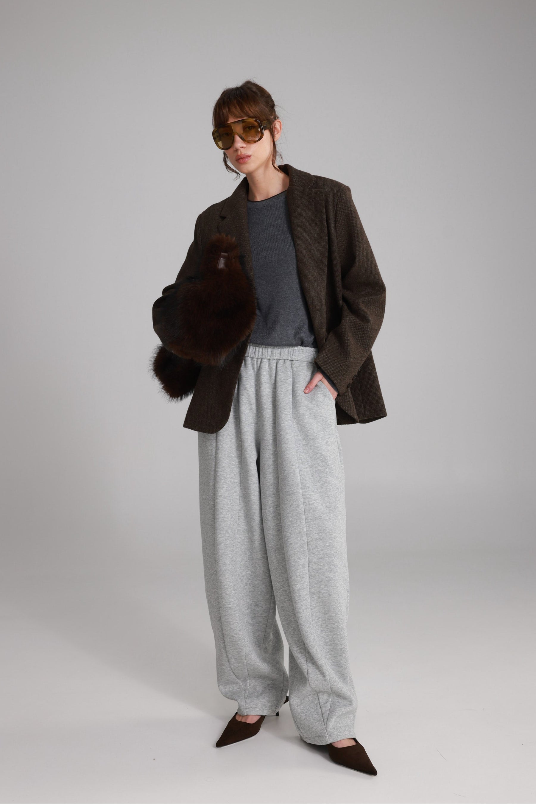 מכנסי אייבי אפור בהיר