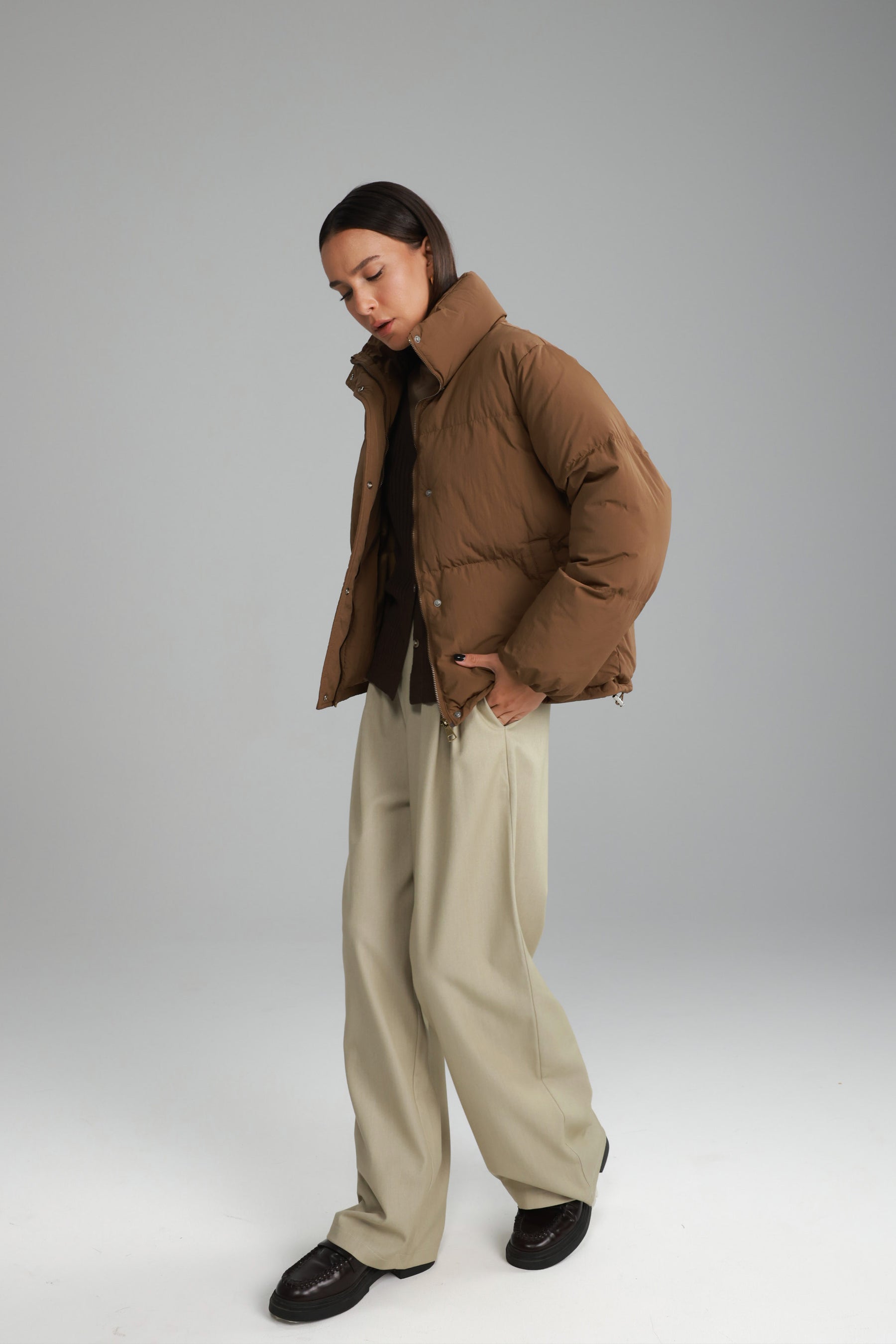 מעיל דון חום כהה