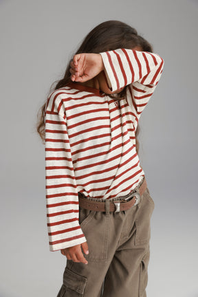 חולצת ניאו שמנת/בורדו