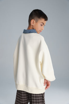 סוויטשירט דורי שמנת