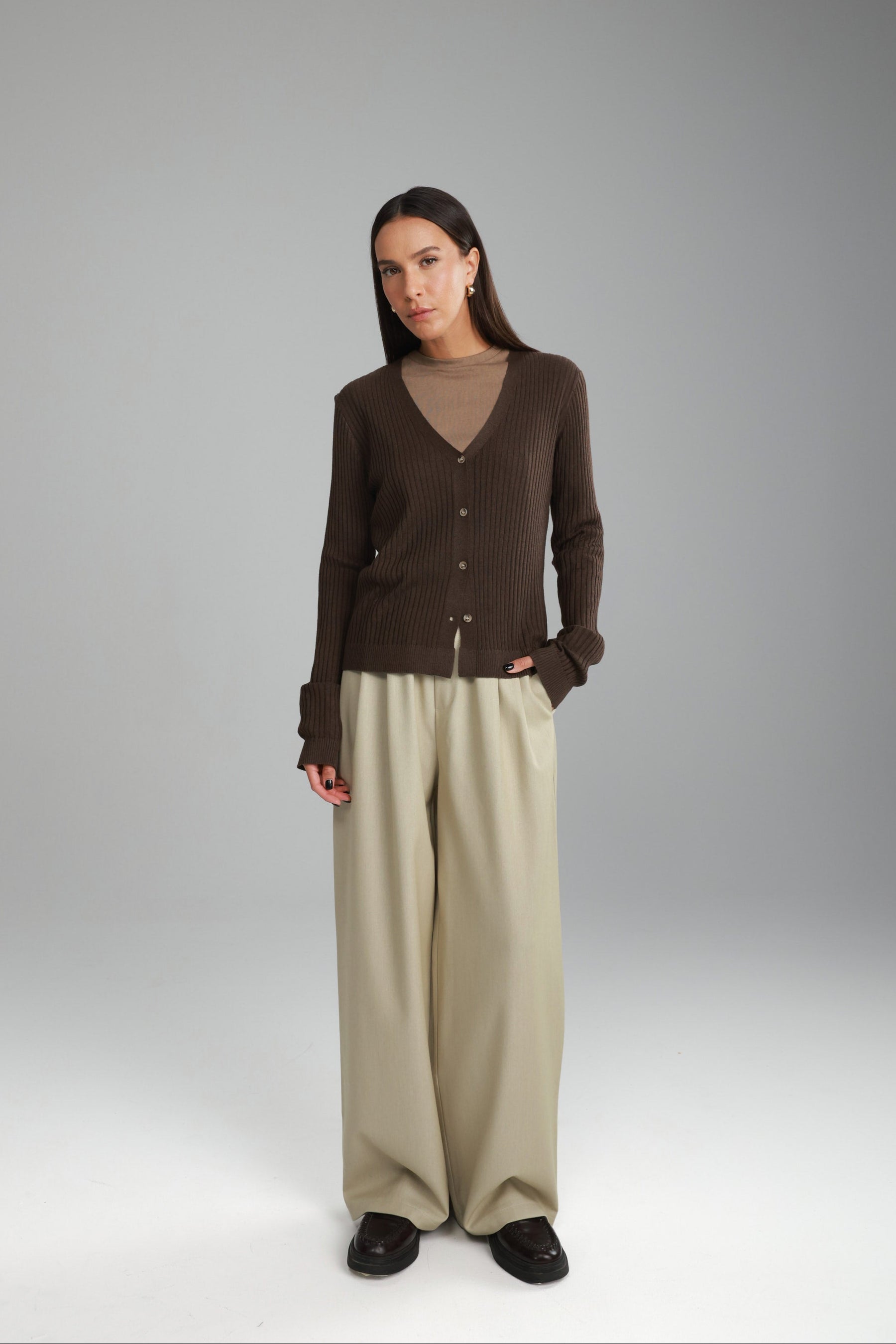 סריג סופיה חום כהה