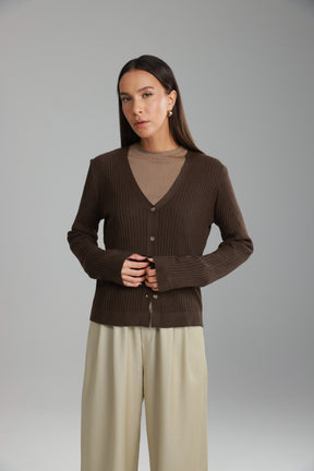 סריג סופיה חום כהה