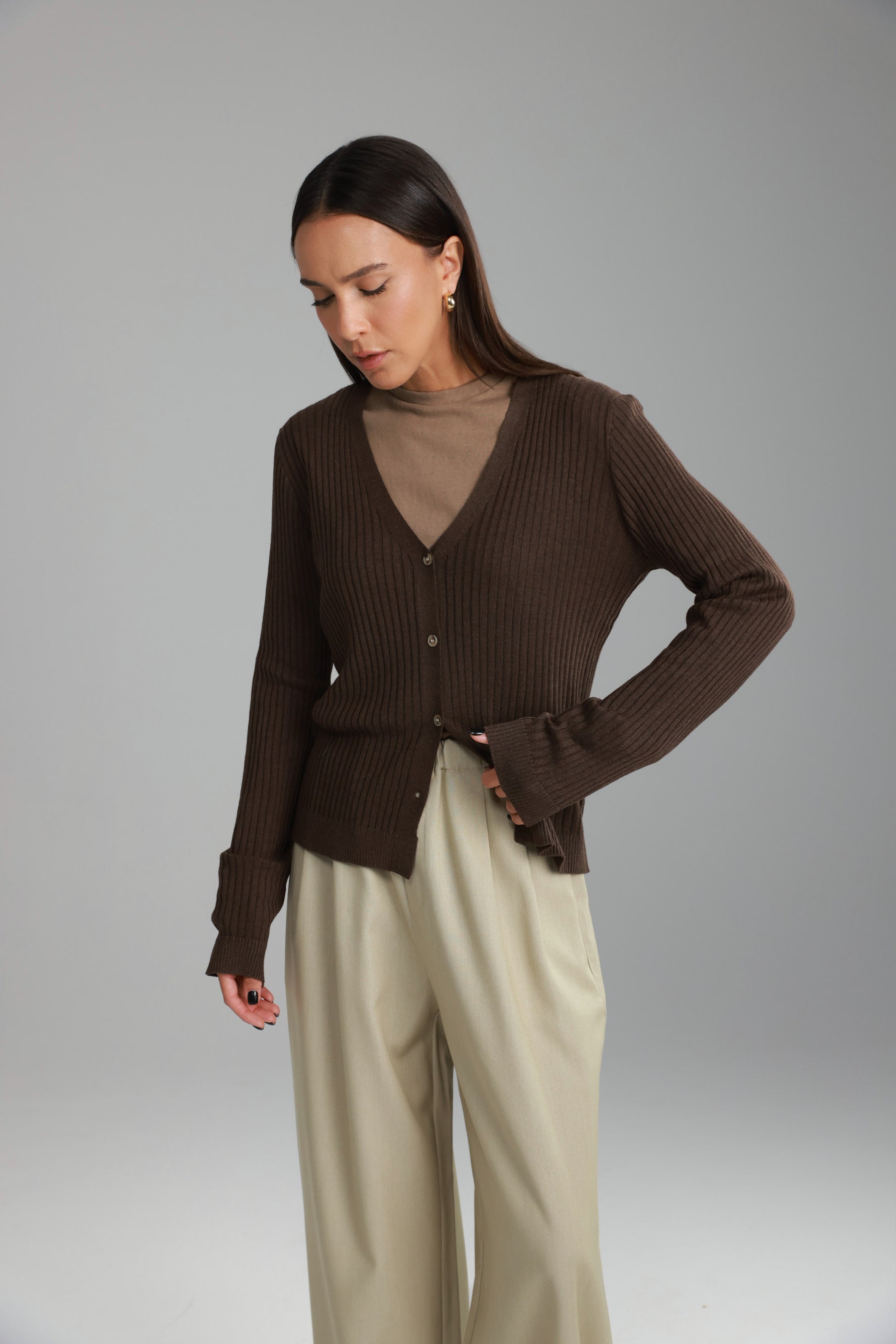 סריג סופיה חום כהה