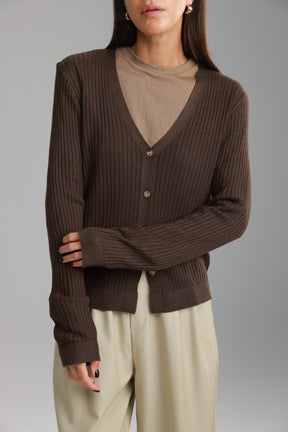 סריג סופיה חום כהה