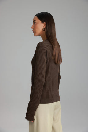 סריג סופיה חום כהה