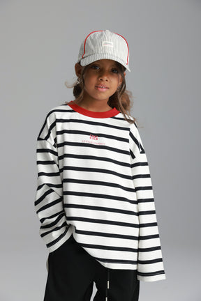 חולצת פול פסים לבן/שחור