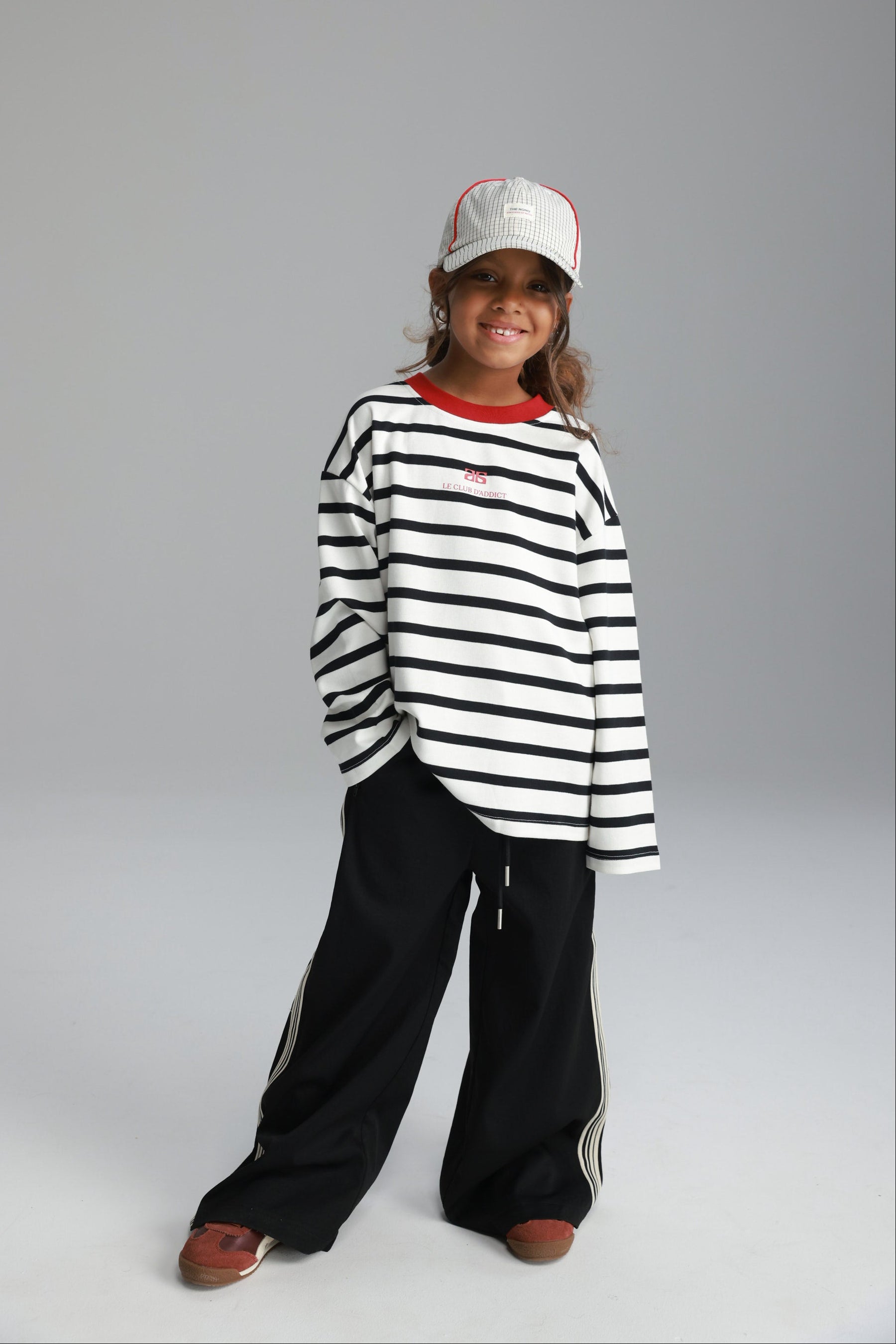 חולצת פול פסים לבן/שחור