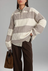 סוודר זאק בז'/שמנת