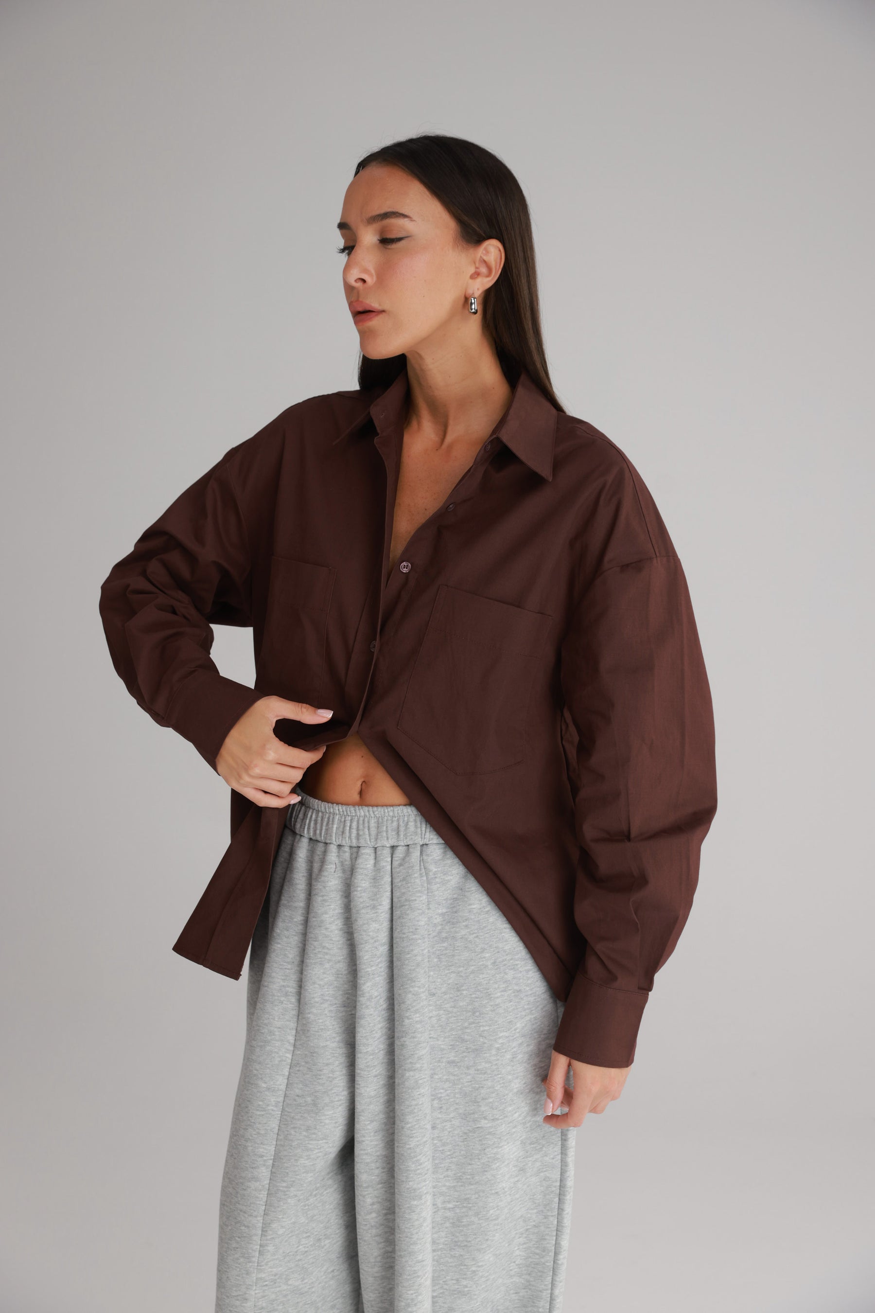 חולצת ניקולאס מכופתרת בורדו