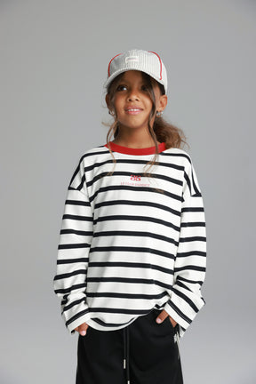 חולצת פול פסים לבן/שחור