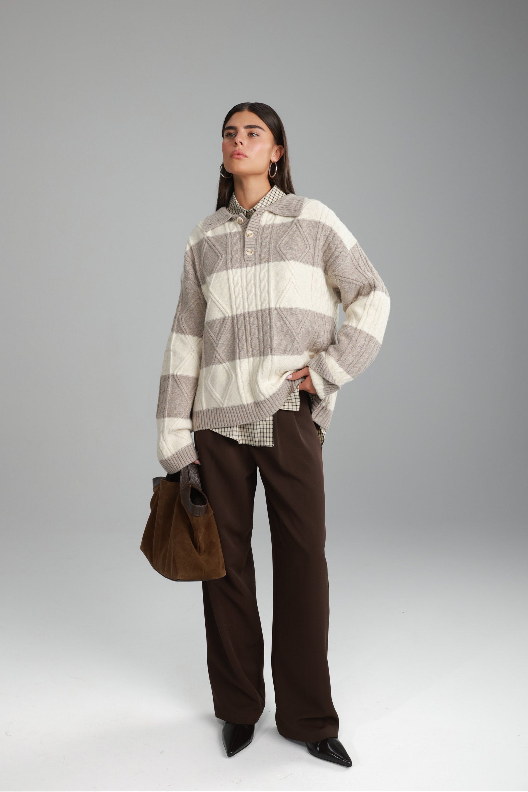 סוודר זאק בז'/שמנת