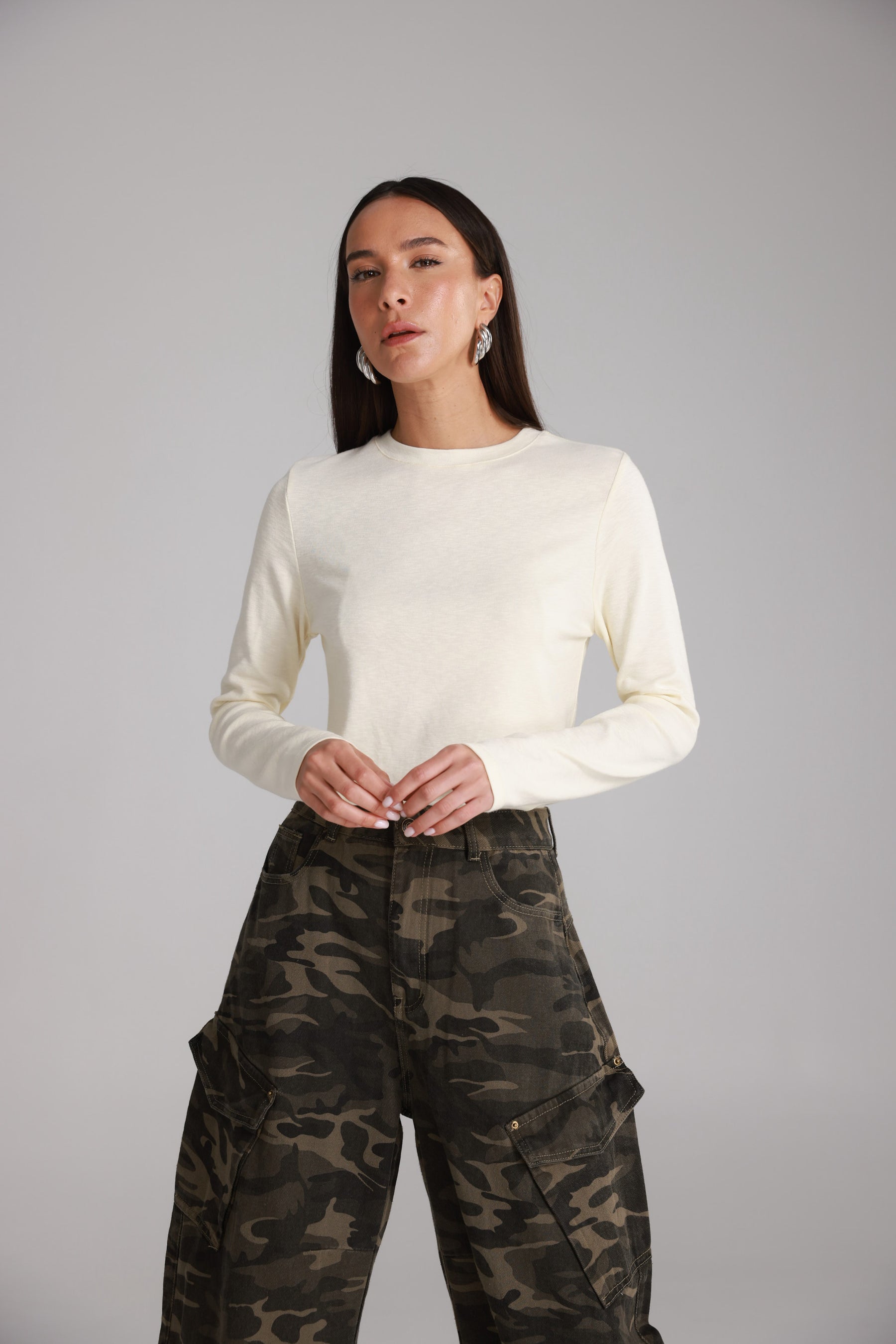 חולצת ג'יני שמנת