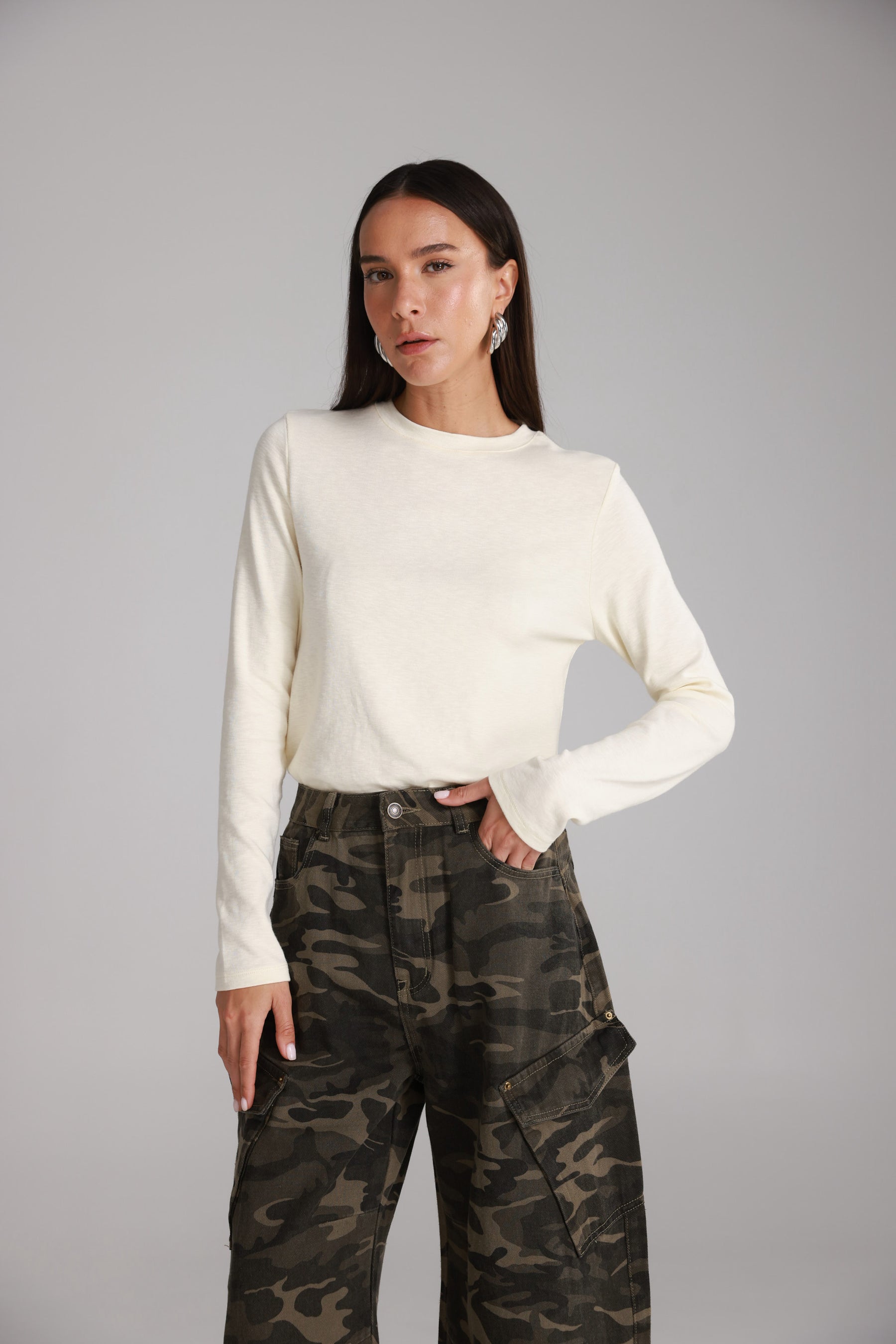 חולצת ג'יני שמנת