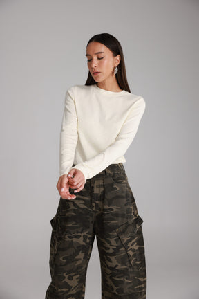 חולצת ג'יני שמנת