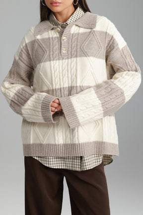 סוודר זאק בז'/שמנת