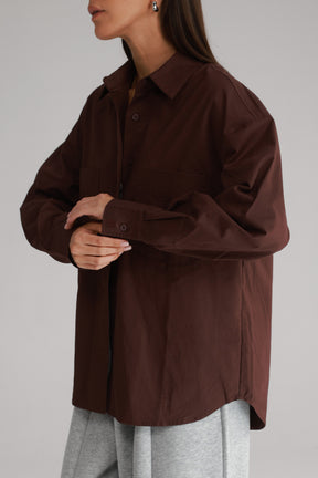 חולצת ניקולאס מכופתרת בורדו