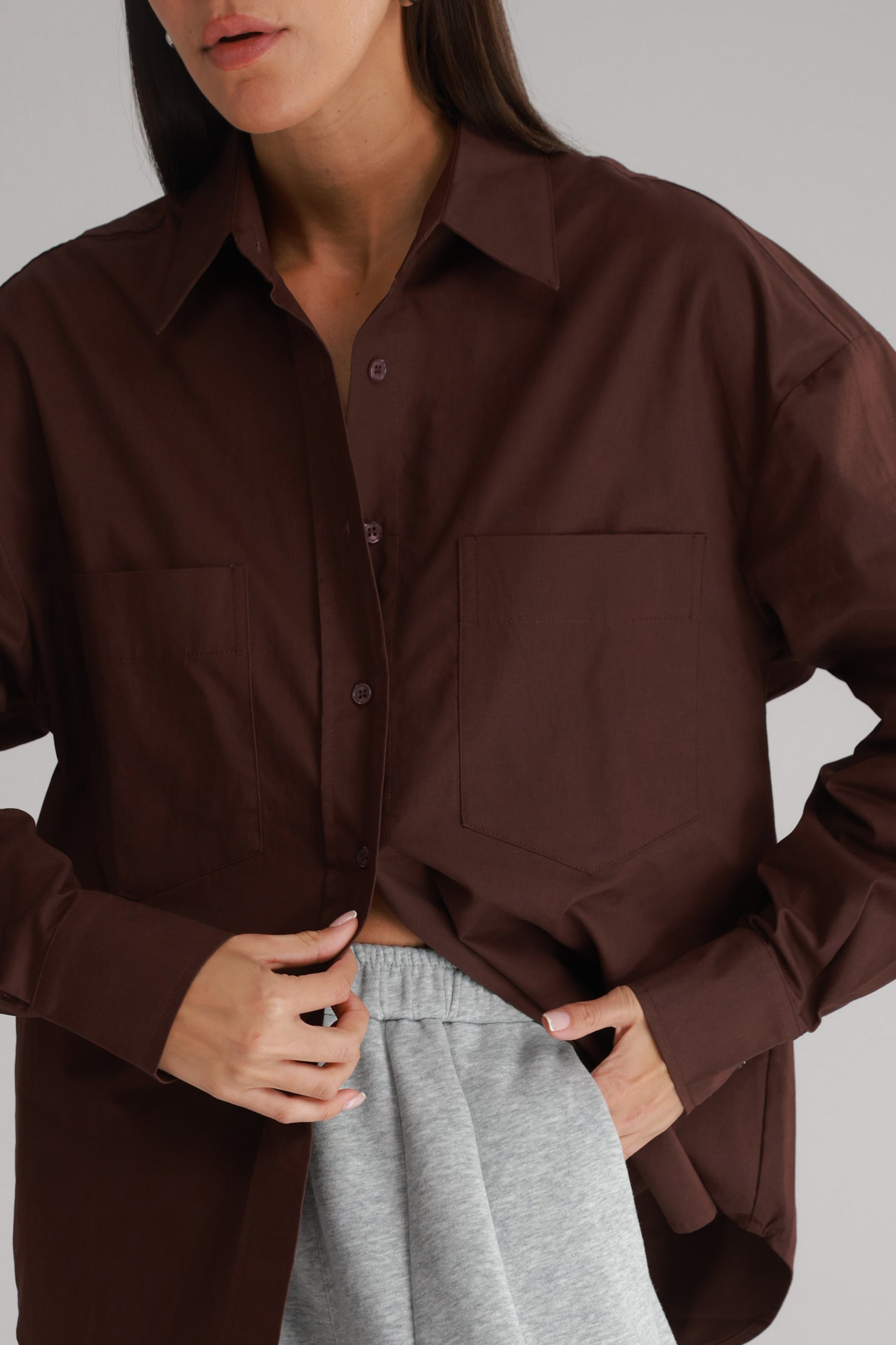 חולצת ניקולאס מכופתרת בורדו