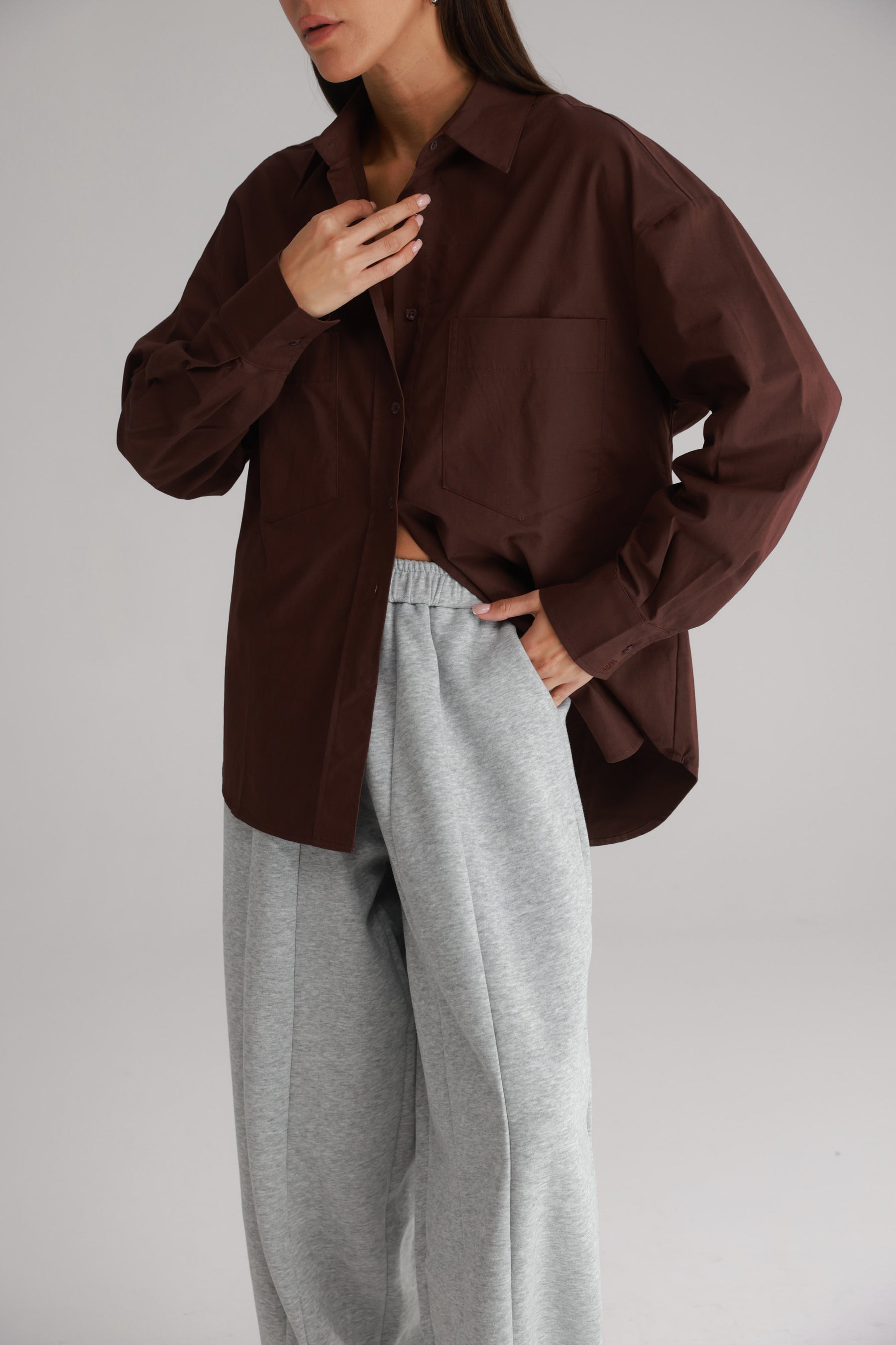 חולצת ניקולאס מכופתרת בורדו