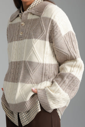 סוודר זאק בז'/שמנת