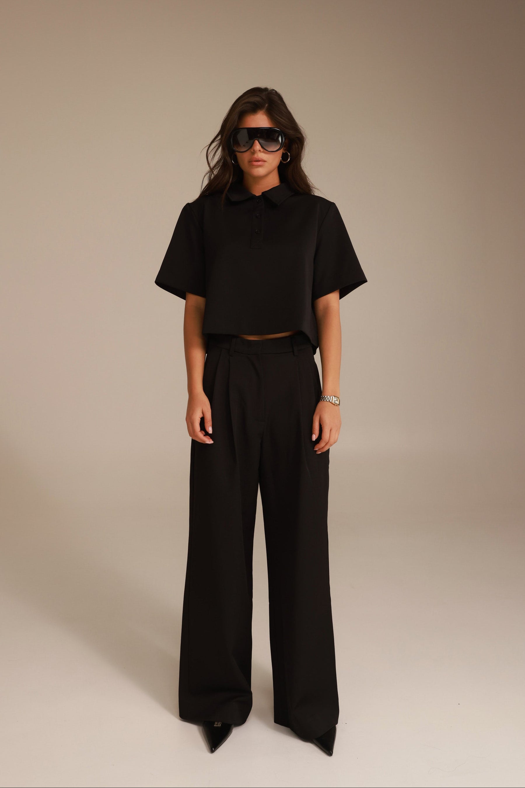 חולצת קרופ לארס שחורה