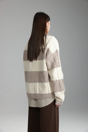 סוודר זאק בז'/שמנת