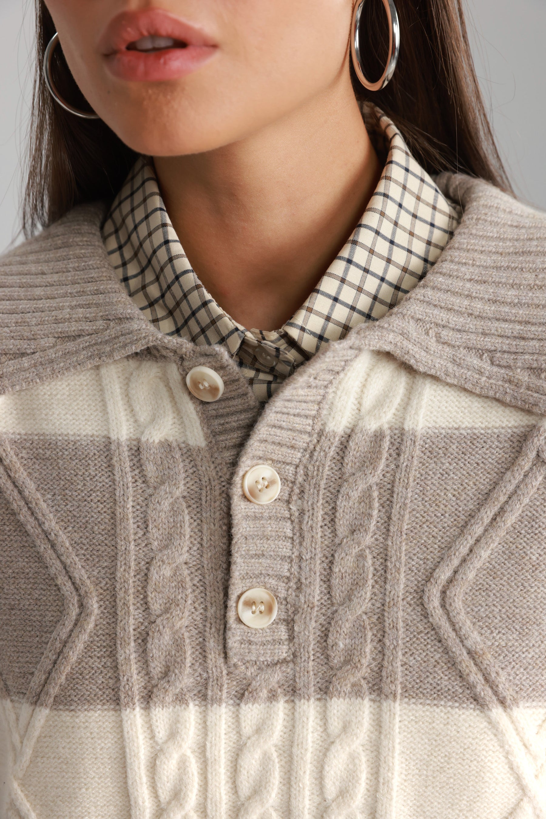 סוודר זאק בז'/שמנת