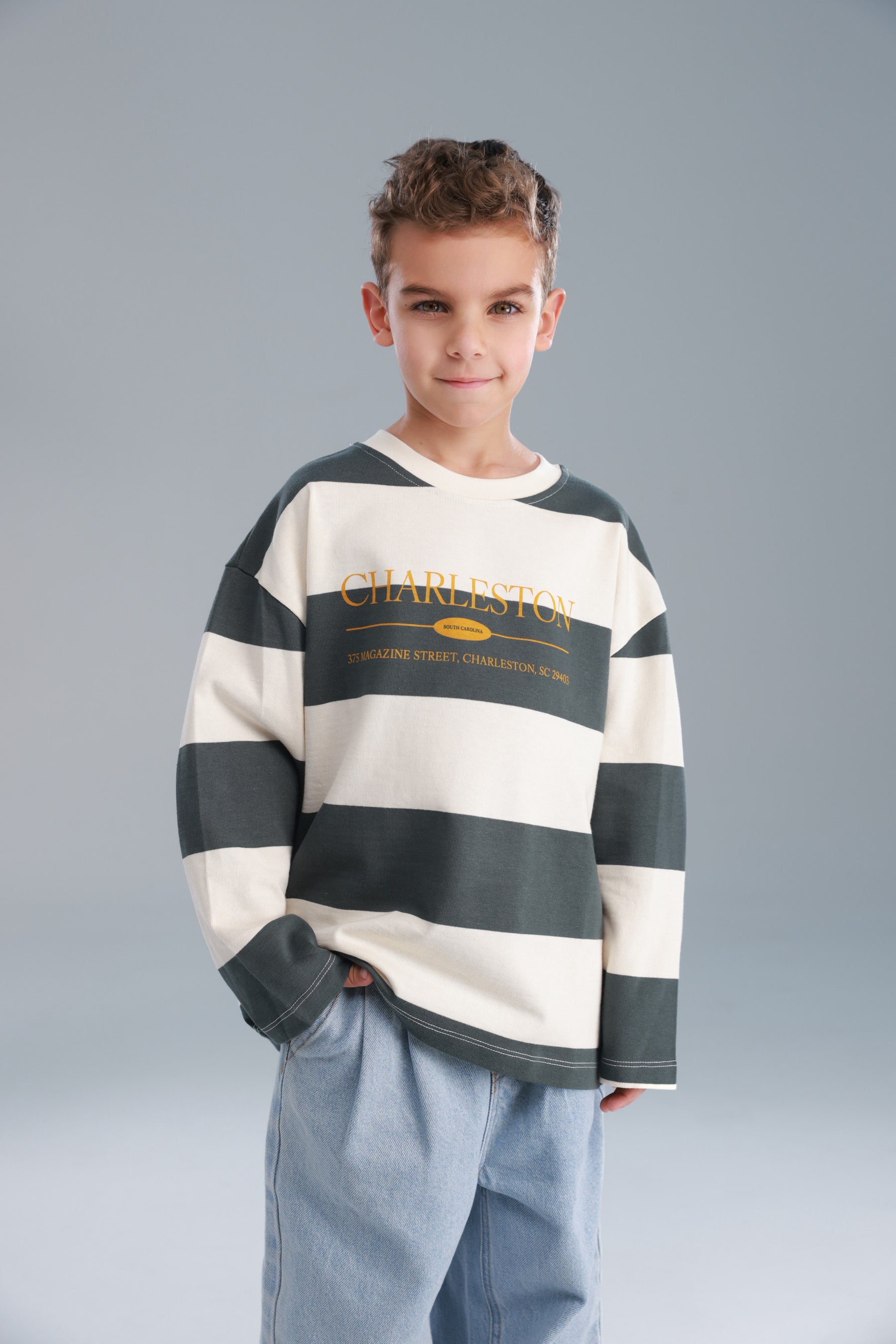 חולצת ויולה ירוק/שמנת