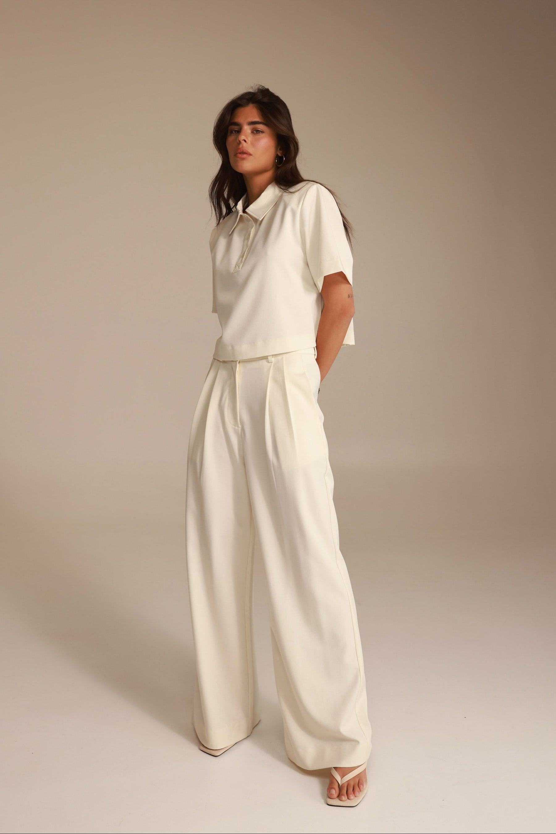 מכנסי לארס שמנת