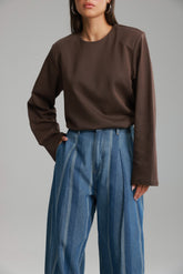 חולצת אופרי חום כהה