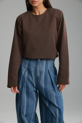 חולצת אופרי חום כהה