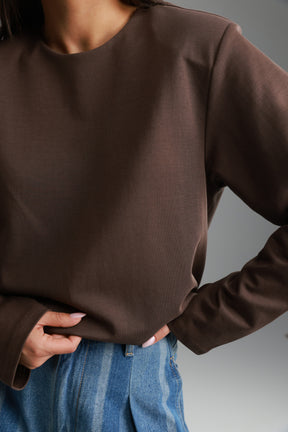 חולצת אופרי חום כהה