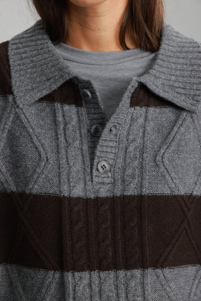 סוודר זאק אפור/חום