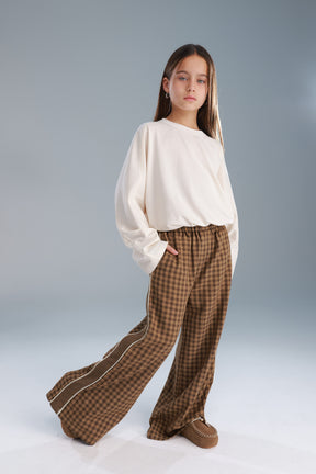 מכנסי דאפי משבצות חומות