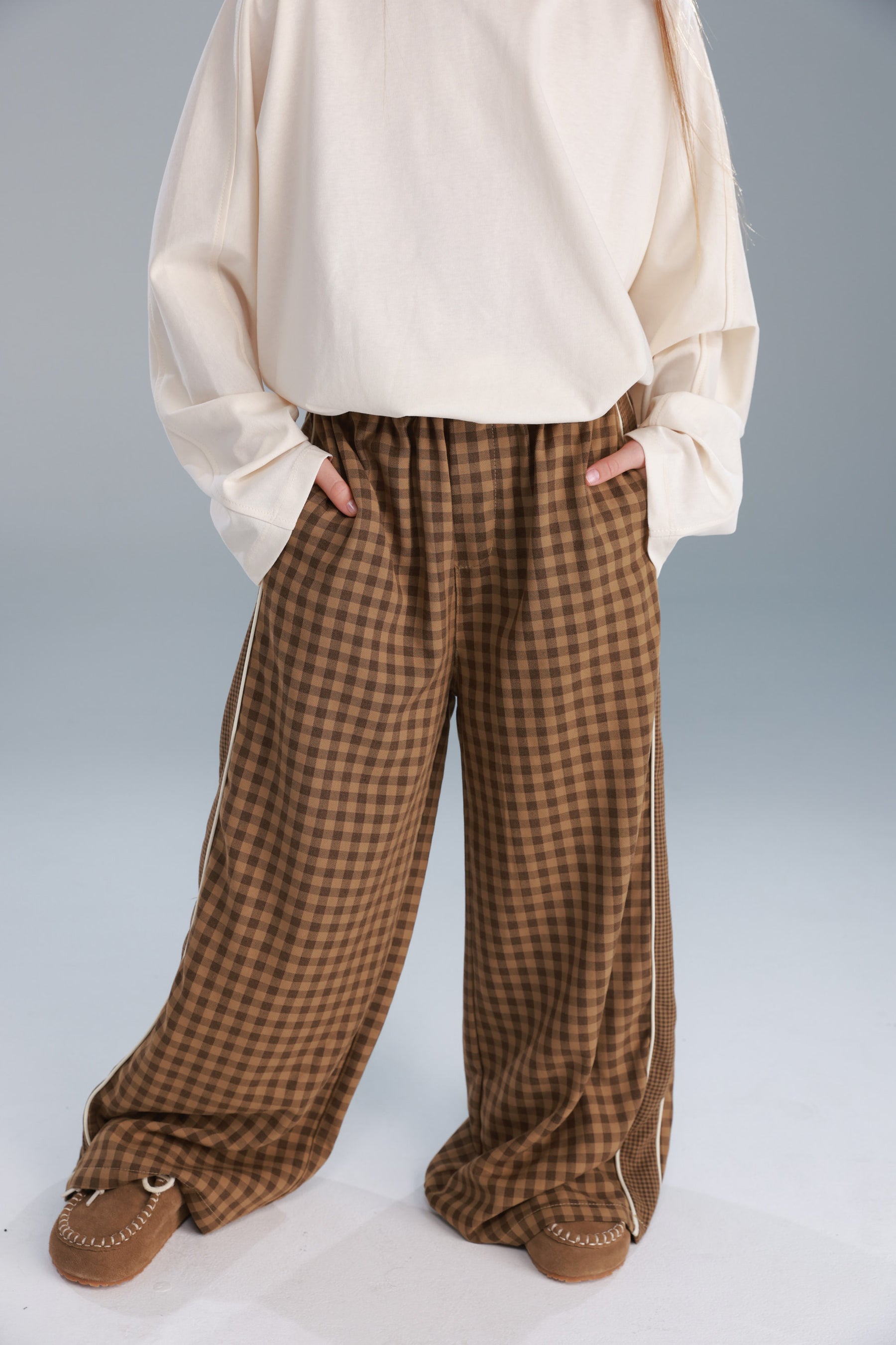 מכנסי דאפי משבצות חומות