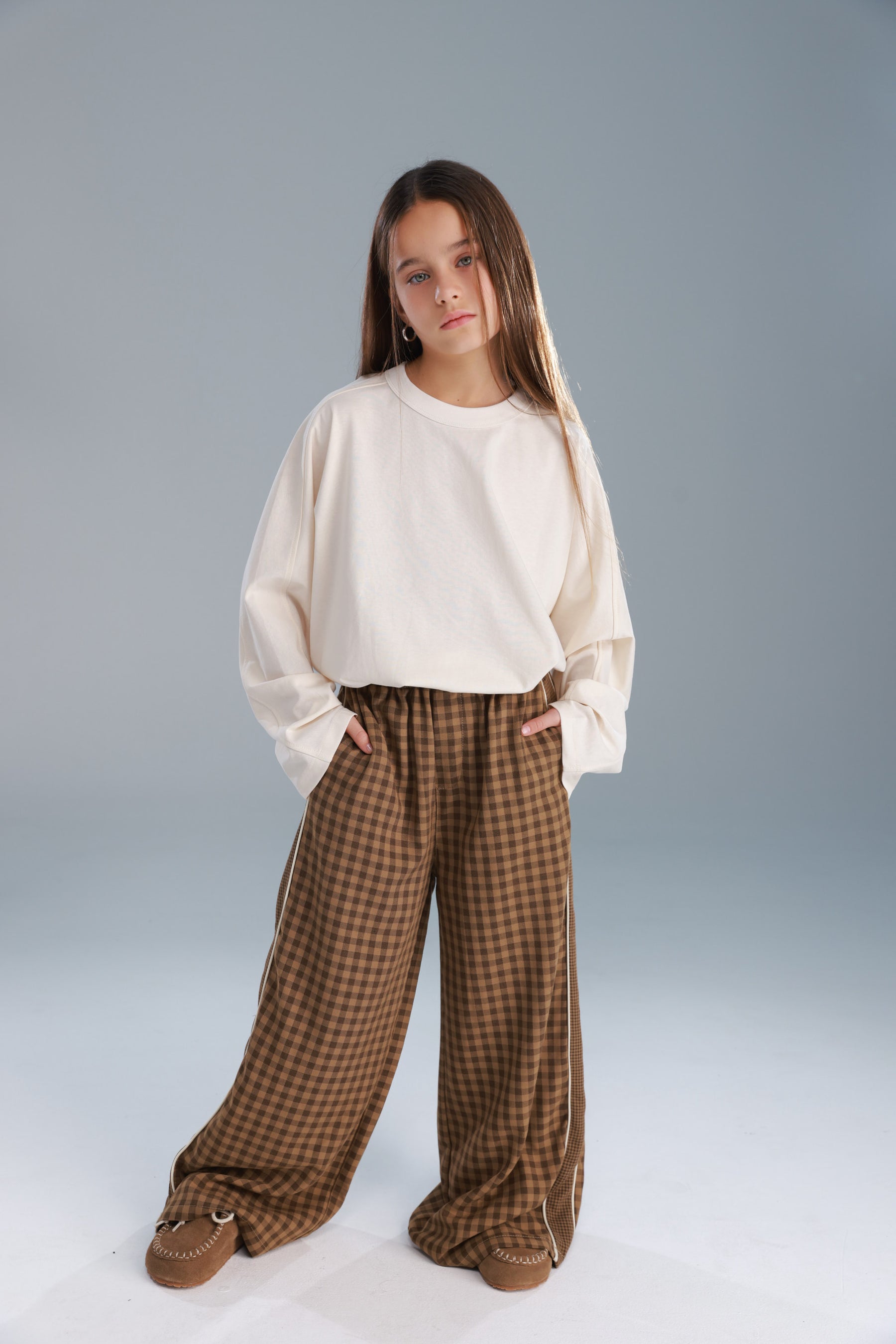 מכנסי דאפי משבצות חומות