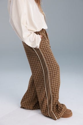 מכנסי דאפי משבצות חומות