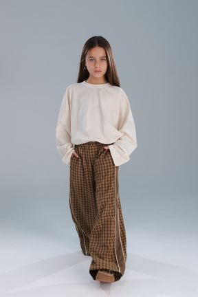 מכנסי דאפי משבצות חומות