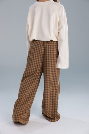 מכנסי דאפי משבצות חומות