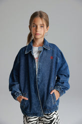 ג'קט ג'ינס נולי כחול כהה