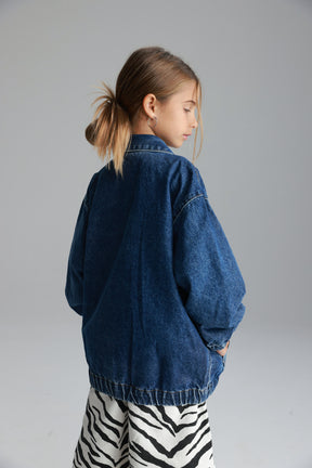 ג'קט ג'ינס נולי כחול כהה