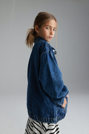 ג'קט ג'ינס נולי כחול כהה