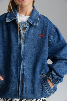 ג'קט ג'ינס נולי כחול כהה