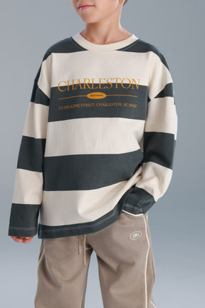 חולצת ויולה ירוק/שמנת