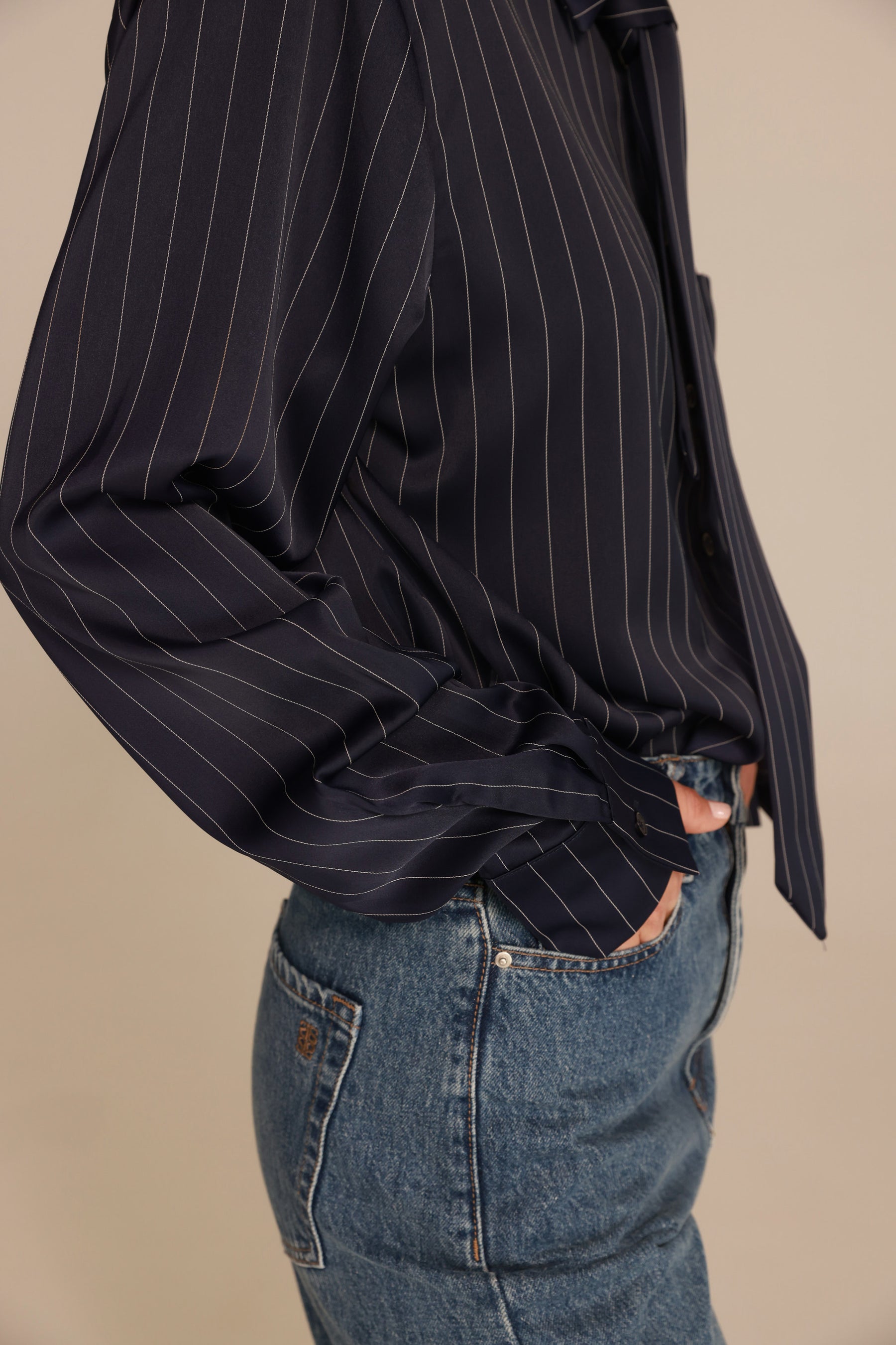 חולצת רוג'רס מכופתרת נייבי