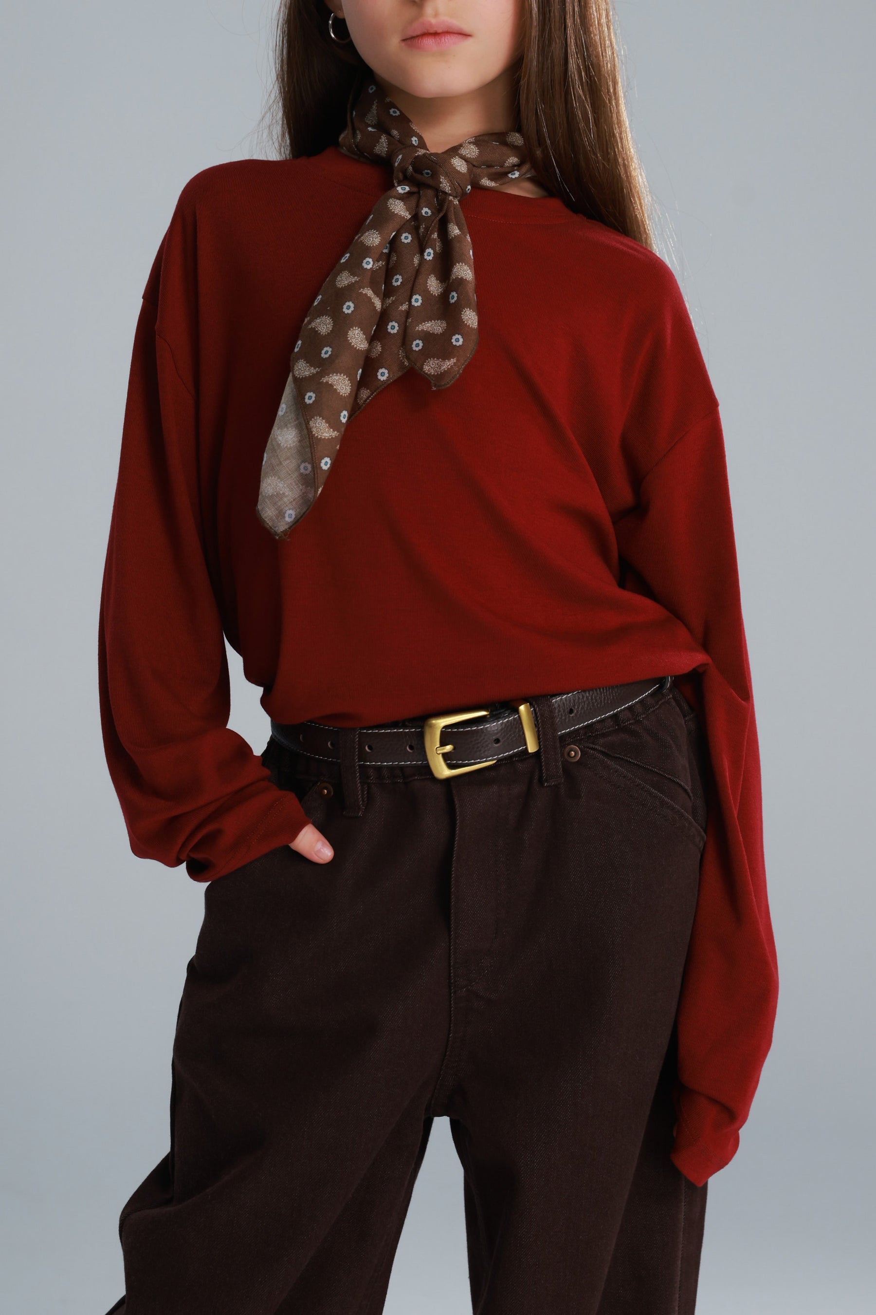 חולצת אנדריאנה בורדו