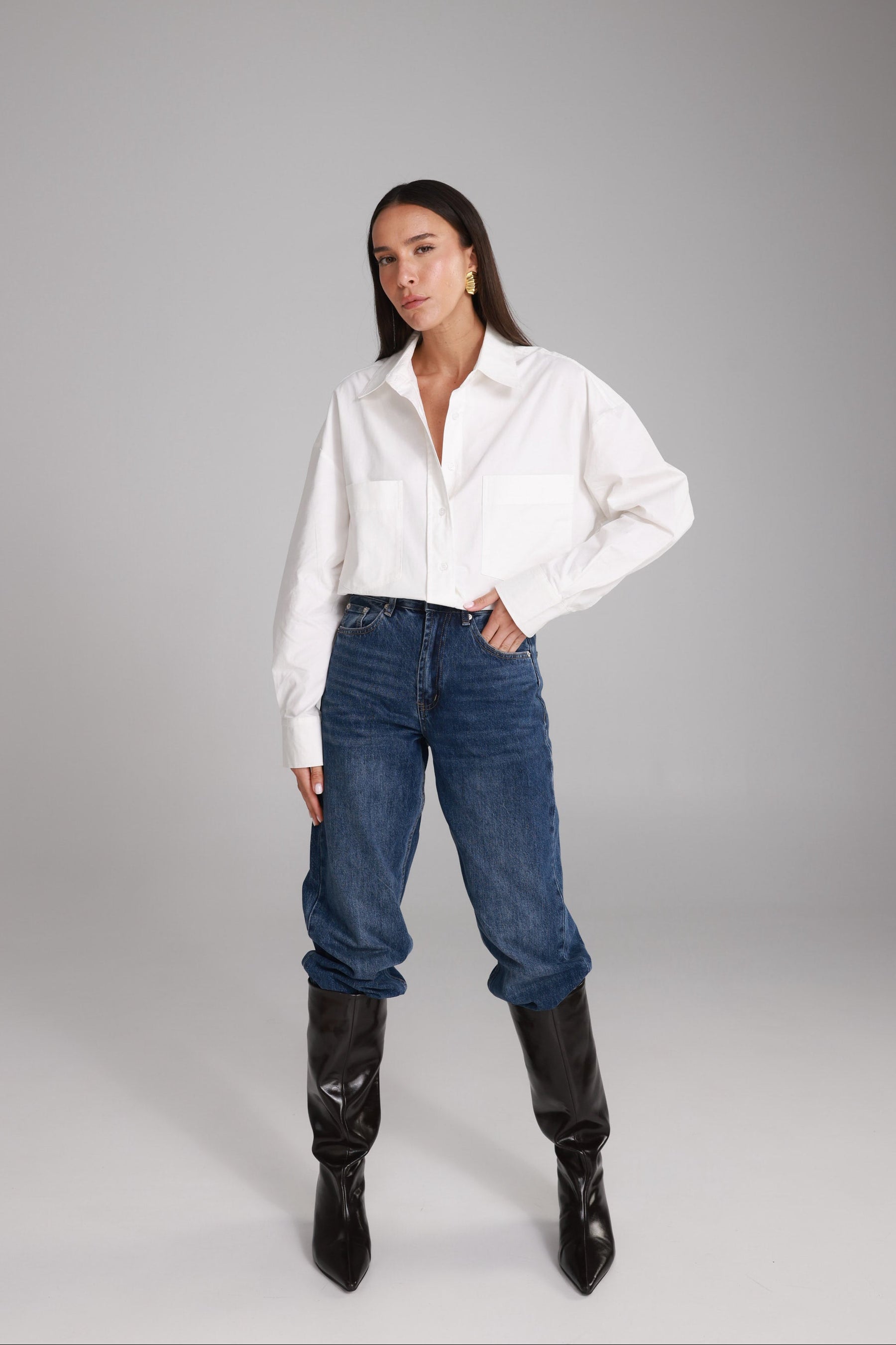 חולצת ניקולאס מכופתרת לבנה