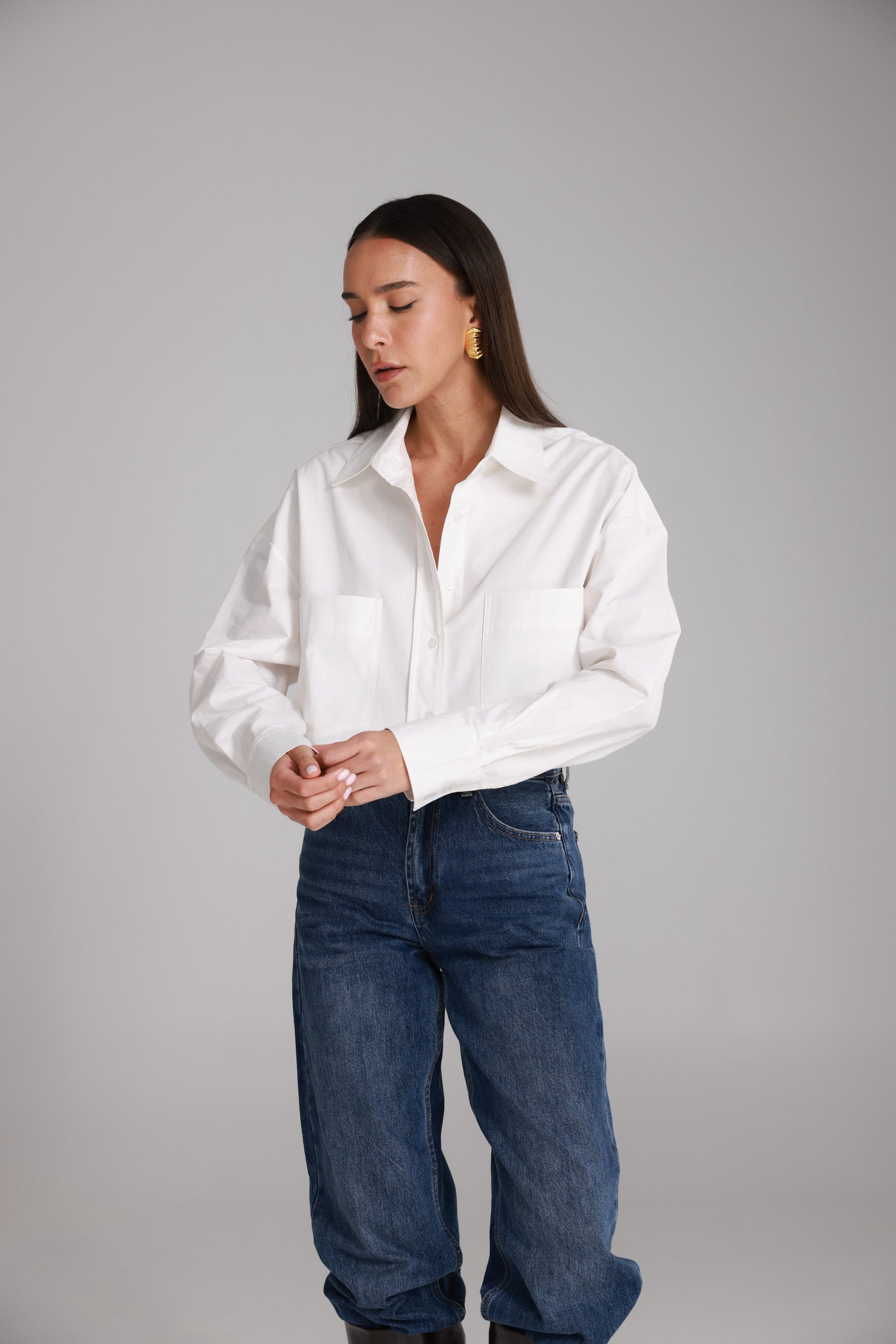 חולצת ניקולאס מכופתרת לבנה